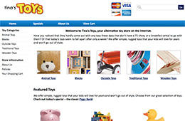 Tina's Toys Online Store Demo For ShopSite Manager E-commerce