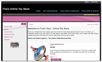 Swish On Black ShopSite Template
