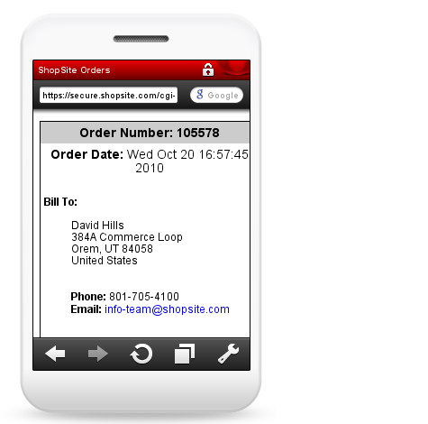 Mobile View of Billing