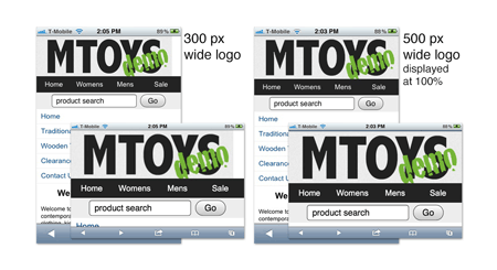 Mobile Commerce Header and Image Size Variations