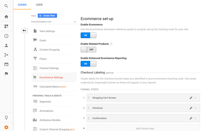 Google Analytics enhanced ecommerce step naming